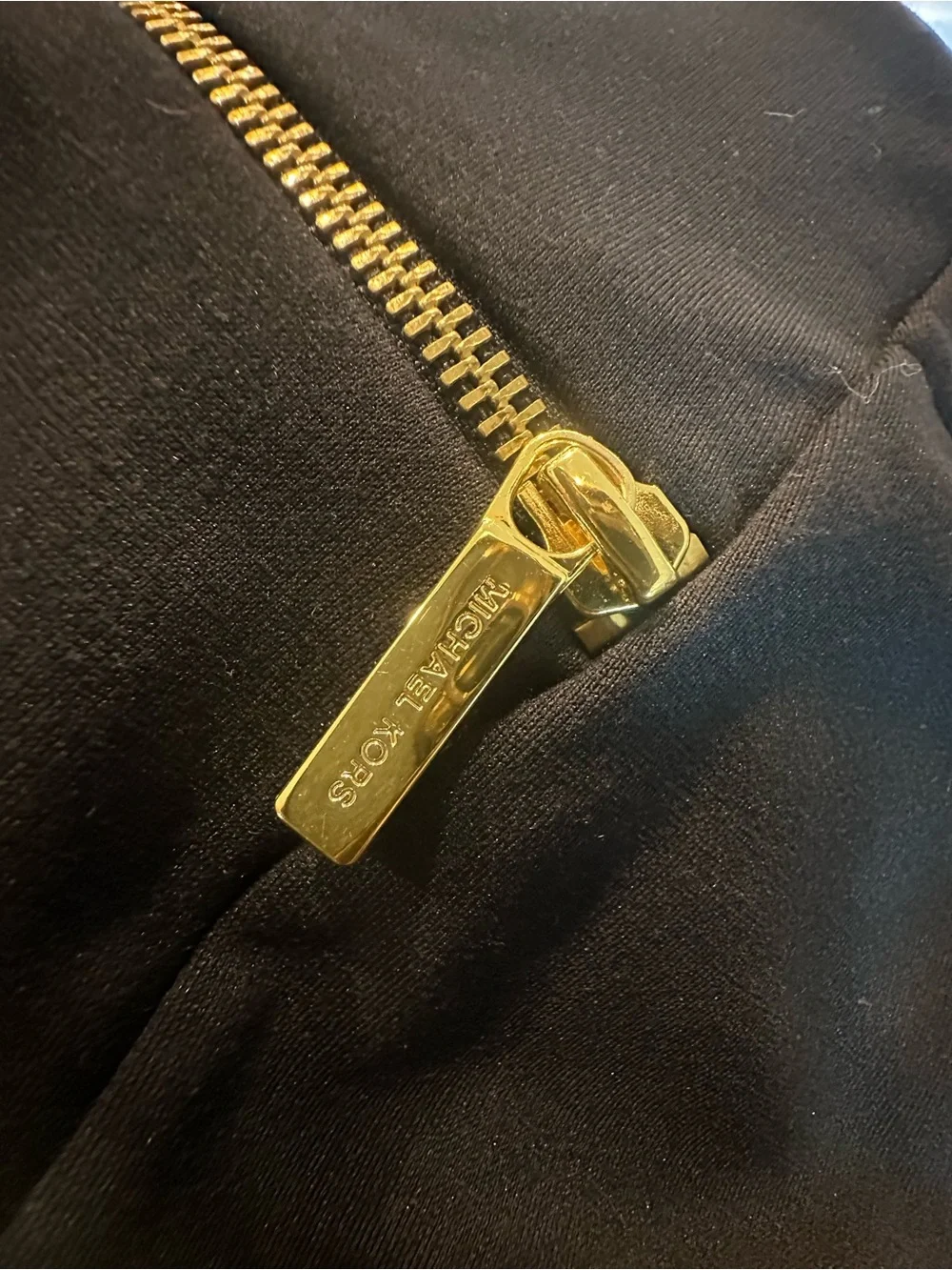 Michael Kors Black Pencil Skirt with Gold Zippers